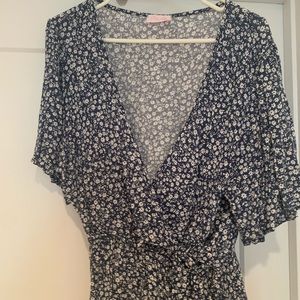 Floral wrap blouse